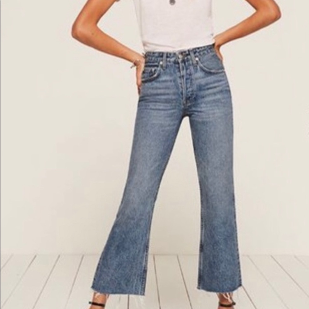 Reformation Mid Crop Flare Jeans Size 25